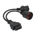 thumbnail image 1 of 9 Pin 6 Pin To 16 Pin OBD2 Adapter, Professional Diagnostic Y Cable ABS Plastic High Toughness Conversion Practical  For Diesel Trucks Buses Trailers, 1 of 1