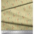thumbnail image 3 of Soimoi Beige Poly Georgette Fabric Plant & Floral Printed Fabric 1 Yard 42 Inch Wide, 3 of 3