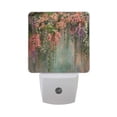 thumbnail image 2 of LED Sensor Night Light Auto On/Off Dusk to Dawn Lamp for Bedroom Hallway Enchanted Flowers Painting 2 Pack, 2 of 7