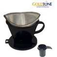 thumbnail image 2 of GoldTone #2 Cone Style Pour Over Coffee Dripper, Portable Pour Over Coffee Filter BPA-Free (1-6 Cups) with Stainless Steel #2 Cone Reusable Frameless Filter and Scoop, 2 of 8