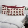 thumbnail image 3 of Valentine's Day Pillow Covers, Linen Long Throw Pillow Case, Chocolate Love Pink Heart Red Buffalo Plaid Holiday Pillow Protector Decorative Cushion Cover for Living Room/Bedroom 16" x 24", 3 of 8