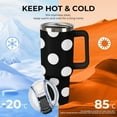 thumbnail image 4 of Black And White Dots Tumbler with Lid And Straw 40oz Stainless Steel Cup Insulated, Large Capacity Car Cup, Leakproof Travel Tumbler Coffee Mug with Handle, 4 of 6