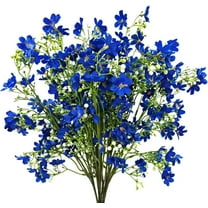 Silk Flowers with Long Stems Artificial Flower for Tall Vase Outdoors Fake Babys Breath Bouquet Faux Floral Wedding Party Decoration Home Indoor Table Centerpiece Decor (Blue)