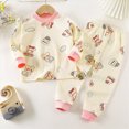 thumbnail image 2 of HFHAPW Toddler Baby Girl Boy Outfit Crewneck Long Sleeve Shirt Pullover Tops and Pants 2 Piece Clothes Set Fall Winter, 2 of 4
