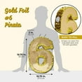 thumbnail image 2 of Juvale Gold Foil Number 6 Pinata - Shimmering Gold Centerpiece & Pinatas for Birthday Party - For 6th Birthday Decorations for Boys - 15.5x10.5x3 in, 2 of 10