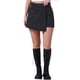 thumbnail image 1 of Pantalones cortos de mezclilla para mujer Inspire Chic, cargo, de imitación envolvente, de cintura alta, mini shorts de mezclilla, color negro, 1 of 6