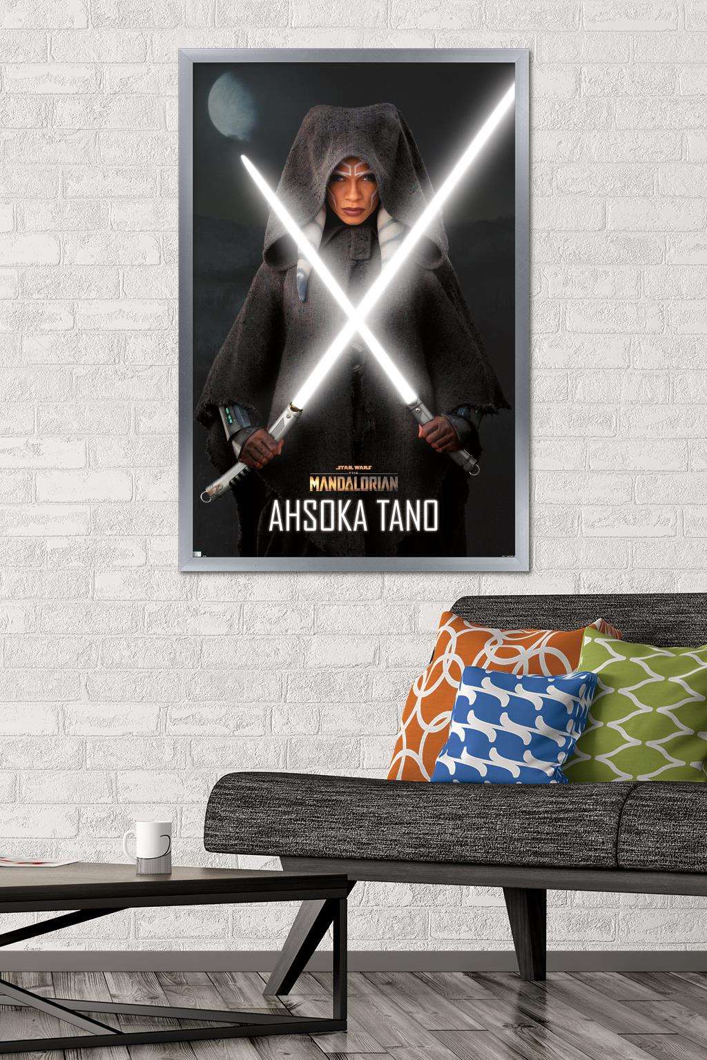 Star Wars The Mandalorian Season 2 - Ahsoka Lightsabers Wall Poster, 22.375" x 34", Framed