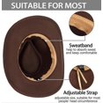 thumbnail image 5 of 2025 Latest Model Classic Western Cowboy Hat for Men Women Brown Cowgirl Roll Up, 5 of 5