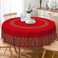 thumbnail image 4 of Nanqianyi Red Christmas Tree Round Tablecloth,60 Inch,Washable Table Cover for Holiday Dining Decor, 4 of 6