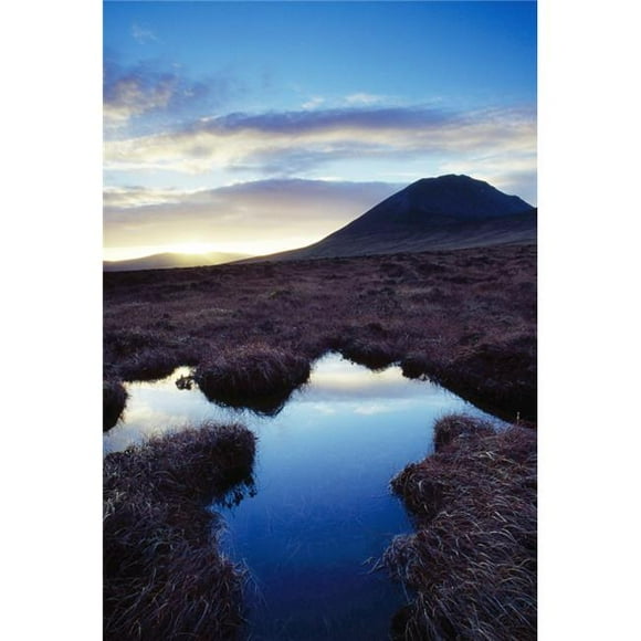 Posterazzi DPI1820515LARGE Mont Errigal Comté Donegal Ireland - Affiche Scénique de Marais Imprimée par Gareth McCormack, 24 x 36 - Grand