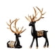 thumbnail image 1 of Bewildely Estatuas de ciervos para decoración del hogar con impresionante decoración de habitación de renos, elección de regalo, decoración Kits de decoración para fiestas Negro+oro, 1 of 6