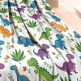 thumbnail image 3 of White Floral Dinosaurs Pattern Blanket,Comfortable Soft Flannel Throw Blanket,All Season,Warm Lightweight Blankets for Sofa Bed Couch Living Room Chair,40"x50", 3 of 4