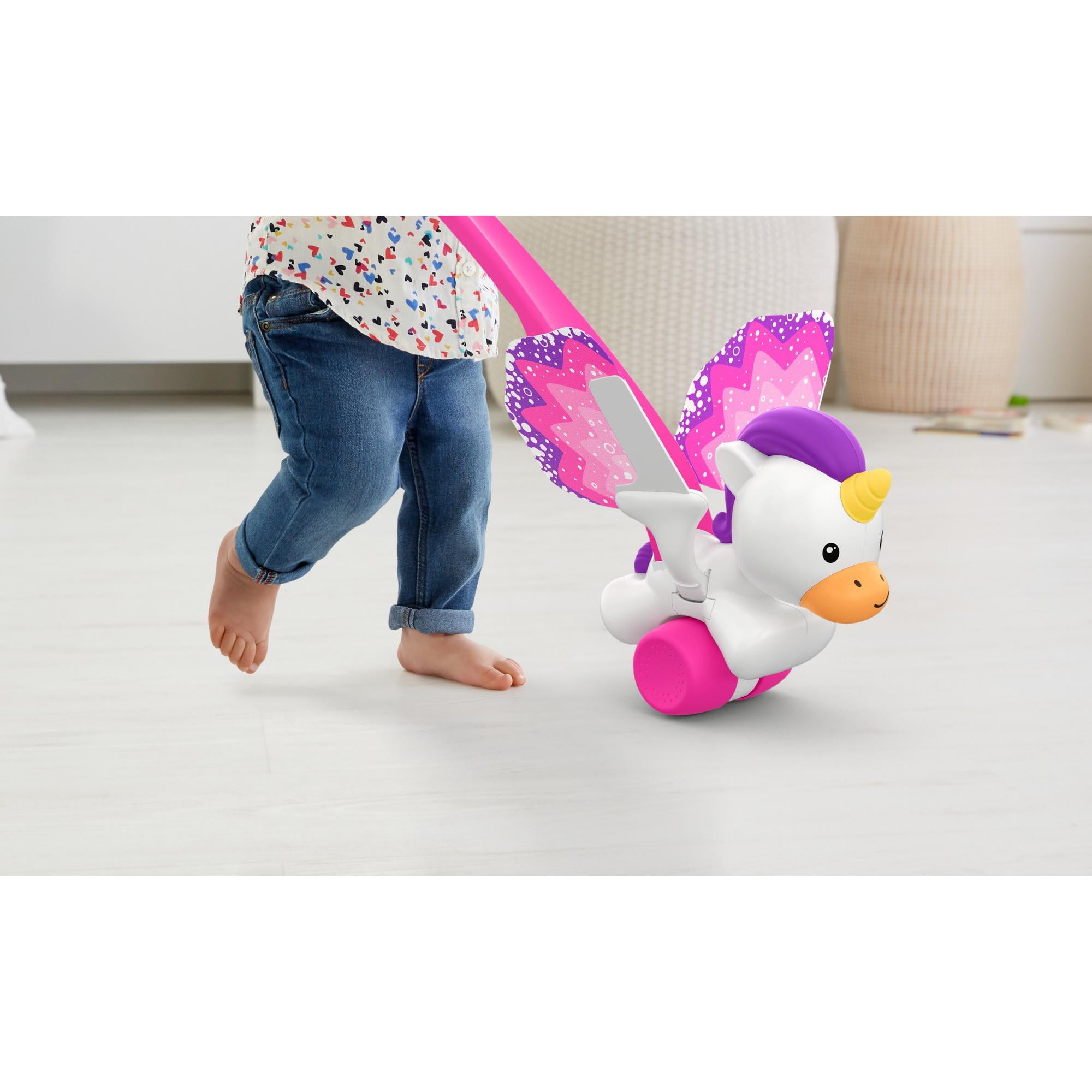 fisher price push and flutter unicorn