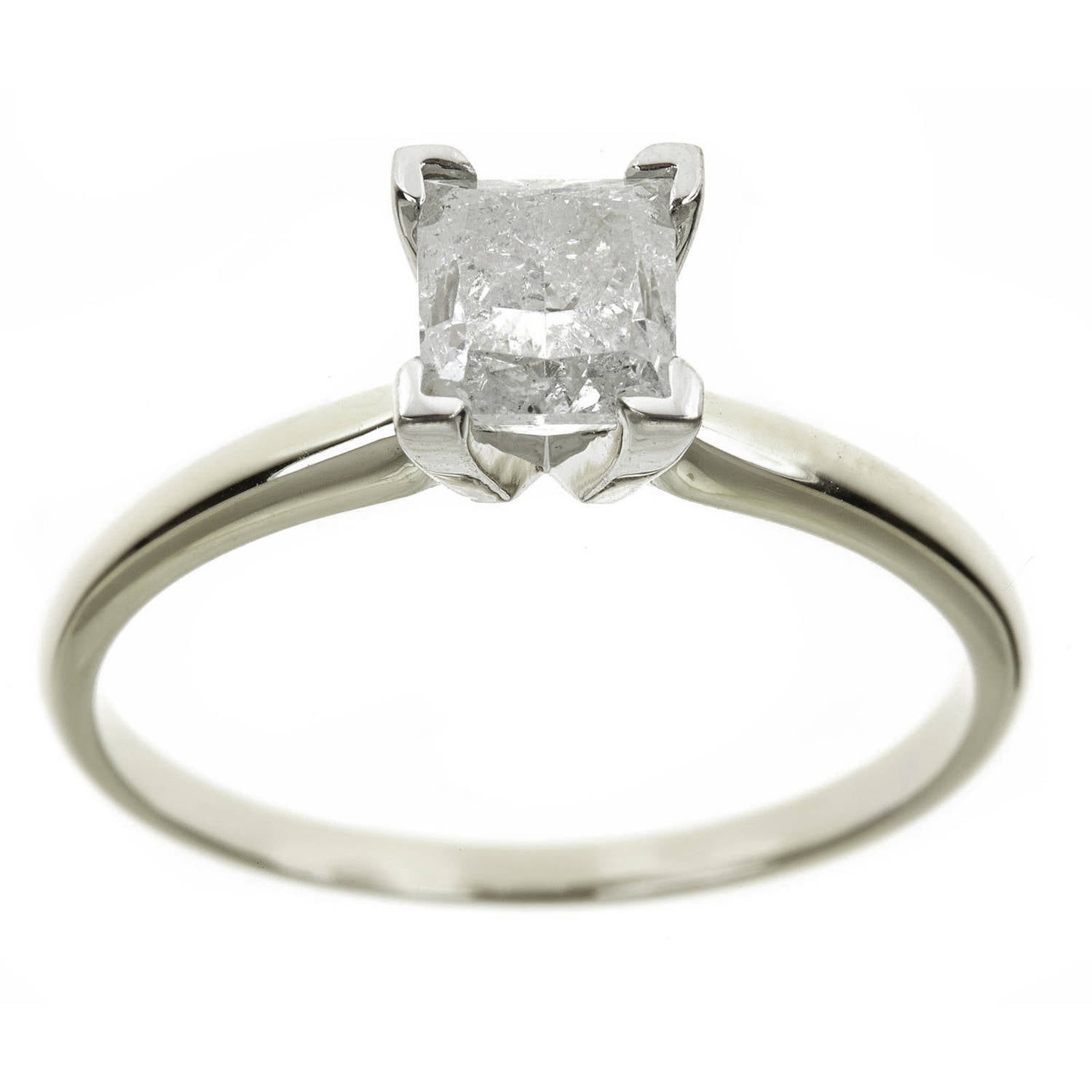 1.25 Carat T.W. Princess White Diamond 14kt White Gold Solitaire Ring, IGL certified by Generic
