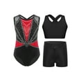 thumbnail image 2 of TSSOE Gymnastics Leotard for Girls Sparkle Sleeveless Unitard Biketard Bodysuit Jumpsuit Vest with Gym Dance Shorts Set Red 6, 2 of 4