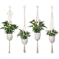 thumbnail image 1 of Set Of 4 Macrame Flower Basket Cotton Rope Hanging Planter Plant Pot Plant Holder Hanger For Indoor Outdoor Ceilings Balconies Wall Decoration - 41 Inches, 4 Legs, 1 of 6