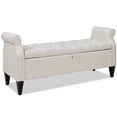 thumbnail image 1 of Jennifer Taylor Home Jacqueline Flip Top Roll Bras de Rangement Banc Blanc Naturel, 1 of 14