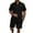 Black, variant on Mens Spring And Summer Leisure Sports Comfortable Breathable Sweat Absorbing Short Sleeved Shorts Two Piece Set