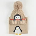 thumbnail image 4 of NAISIBABY Toddler Beanie Hat and Scarf 2-Piece, Cute Graphic Scarf Ski Cap with Pom Winter Warm Outdoor Set Coffee 1-3T, 4 of 7