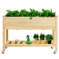 thumbnail image 7 of Patiojoy Elevated Garden Bed Wood Planters with Storage Shelf Wheels & Liner Suitable for Vegetable Flower Herb, 7 of 7