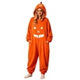 thumbnail image 3 of HOWPAY Adult Halloween Costumes Unisex Pumpkin Jumpsuit Plush Sleepwear Pajamas Holiday Party Stage Prop Role Play Costume For Adult Men Women Halloween Costumes L, 3 of 8