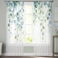 thumbnail image 2 of Sage Green Eucalyptus Sheer Curtains 72 Inches Long 2 Panels Set, Window Sheer Curtains for Living Room/Bedroom, Watercolor Botanical Leaves Light Filtering Rod Pocket Curtain 52'' x 72'' x 2, 2 of 7
