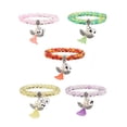 thumbnail image 2 of 30 pc Glass Beads Stretch Bracelets with Acrylic Alloy Wings Brass Bell Charms Lovely Wedding Dress Angel Dangle Mixed color 1-5/8 inch(42mm), 2 of 6