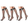 thumbnail image 4 of 8 Pairs Sheer Knee High Socks for Women 15 Denier Stay up Band (Gray), 4 of 5