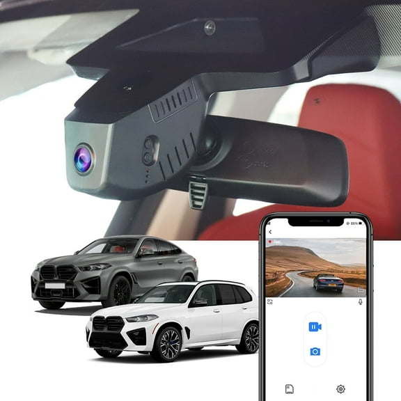Fitcamx 4K Dash Cam Suitable for BMW X5 X5 M Hybrid & X6 X6 M 2024 2025 2026 (G05/G06), OEM Factory Style, UHD 2160P Video, Built-in WiFi & APP, Plug & Play, 64GB Card