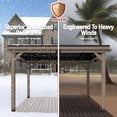 thumbnail image 6 of Mondawe 10 x 12 FT Cedar Wood Gazebo with Metal Hardtop, Large Outdoor Grill Canopy with Sloped Roof, Heavy Duty Pergola for Patio, Backyard, Garden, 6 of 13