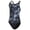 Black, variant on Sporti Fenced In Thin Strap One Piece Swimsuit, High Cut, Unpadded, Athletic (Women’s)