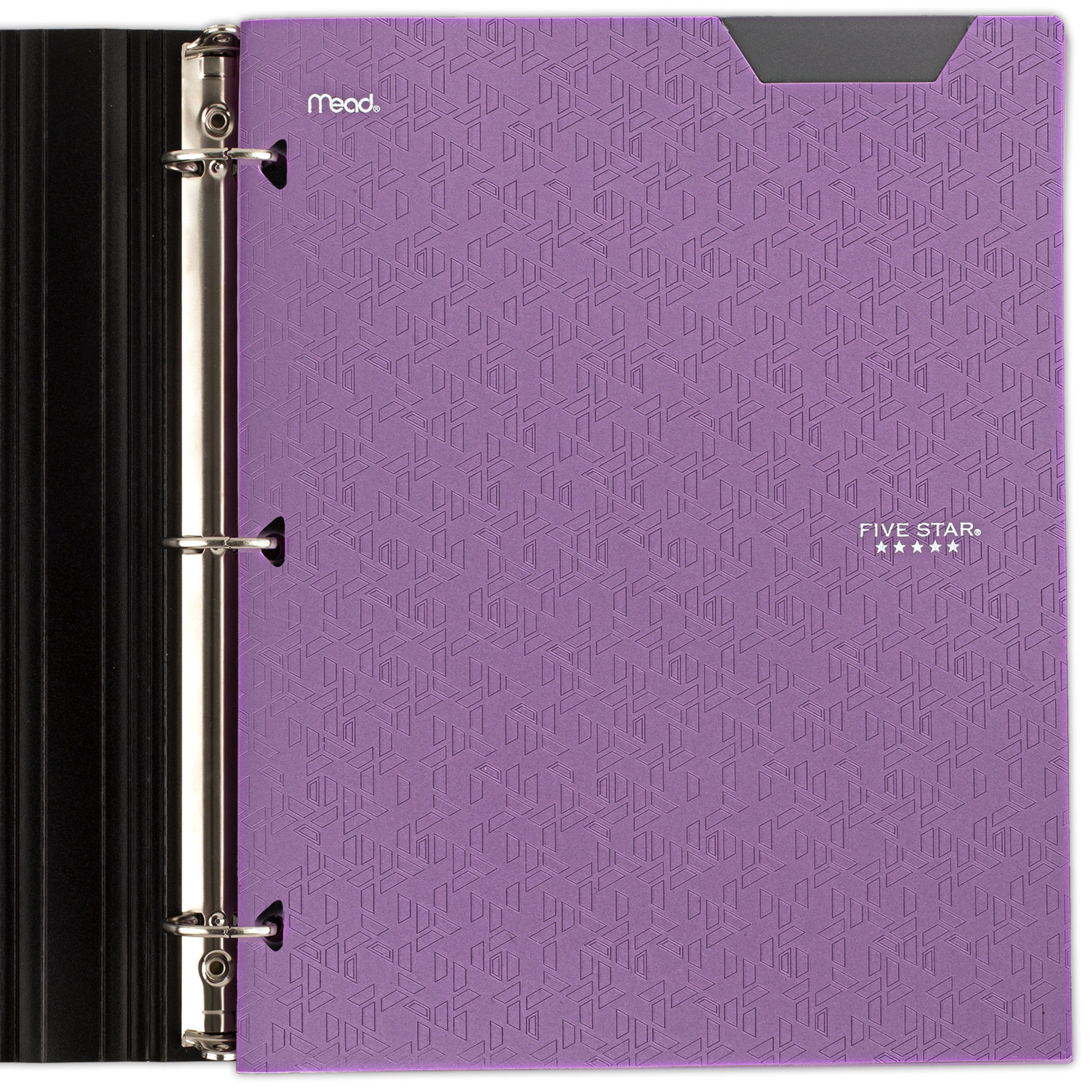 (4 pack) Five Star 2-Pocket Stay-Put Plastic Folder, Amethyst Purple