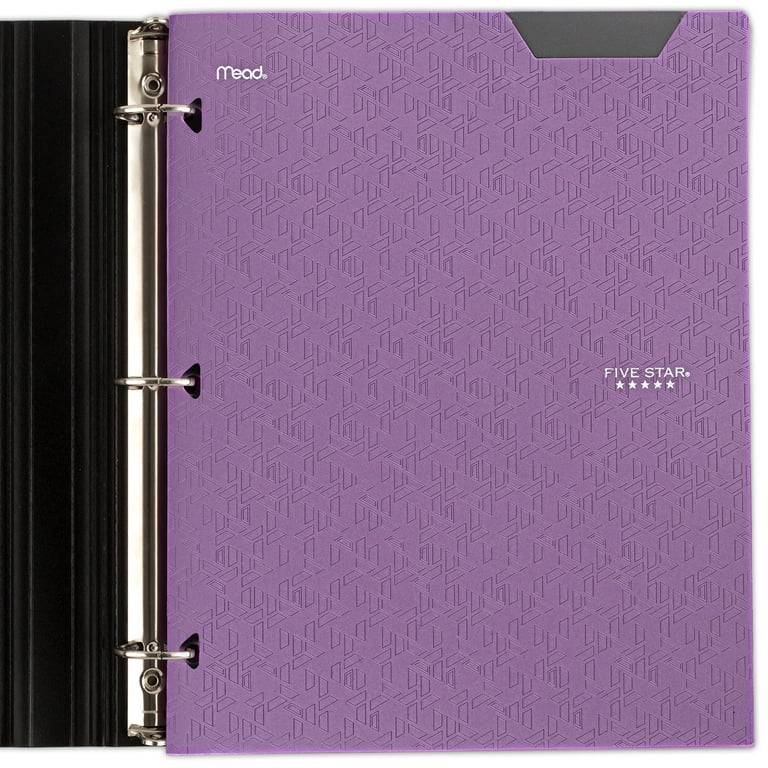 Five Star 2-Pocket Stay-Put Plastic Folder, Amethyst Purple