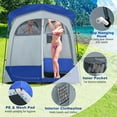 thumbnail image 3 of WYDK Double Room Shower Tent, Oversize Space Privacy Tent with Floor, Removable Rain Fly, Inside Pocket, Clothesline, Top Hook, Portable Outdoor Changing Tent for Dressing, Camping, Toilet(Blue), 3 of 9