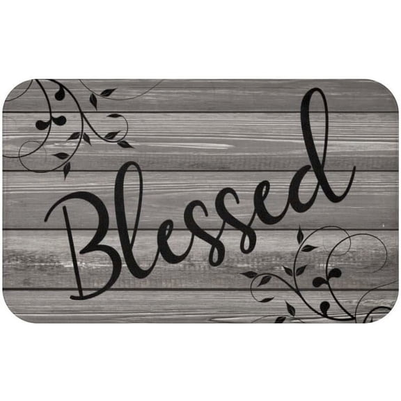 Doormats for Indoor Entrance Home Gray Floor Mat Blessed Kitchen Mat Indoor Welcome Mat Velvety Mat Memory Foam Mat Farmhouse Decor Non-Slip Floor Mat Funny Mat Cute Rugs Indoor 16x24 inch
