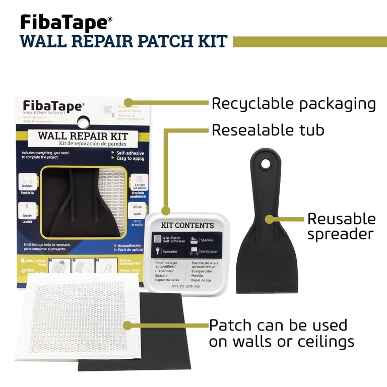 FibaTape Wall Repair Patch Kit, 8 oz, White photo 8