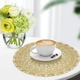 thumbnail image 5 of Round Placemats,Gold PVC Table Mats of 6pcs Pressed Vinyl Place Mats Non-slip Washable Heat-resistan, 5 of 5