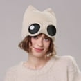 thumbnail image 2 of Fall Winter Beanies Skullies Knitted Hat Cute Cat Ear Hat Warm Solid Color For Women With Sunglasses Windproof Couples Cap Fashion Flying Ski Hats, 2 of 4