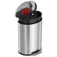 thumbnail image 5 of HLS Commercial HLCHLSS13DFR 13 gal Fire-Rated Soft Step Semi-Round Trash Can, Silver, 5 of 5