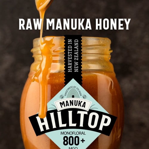 Hilltop Honey Manuka MGO800+ Honey 225g, British Import (Pack of 2)