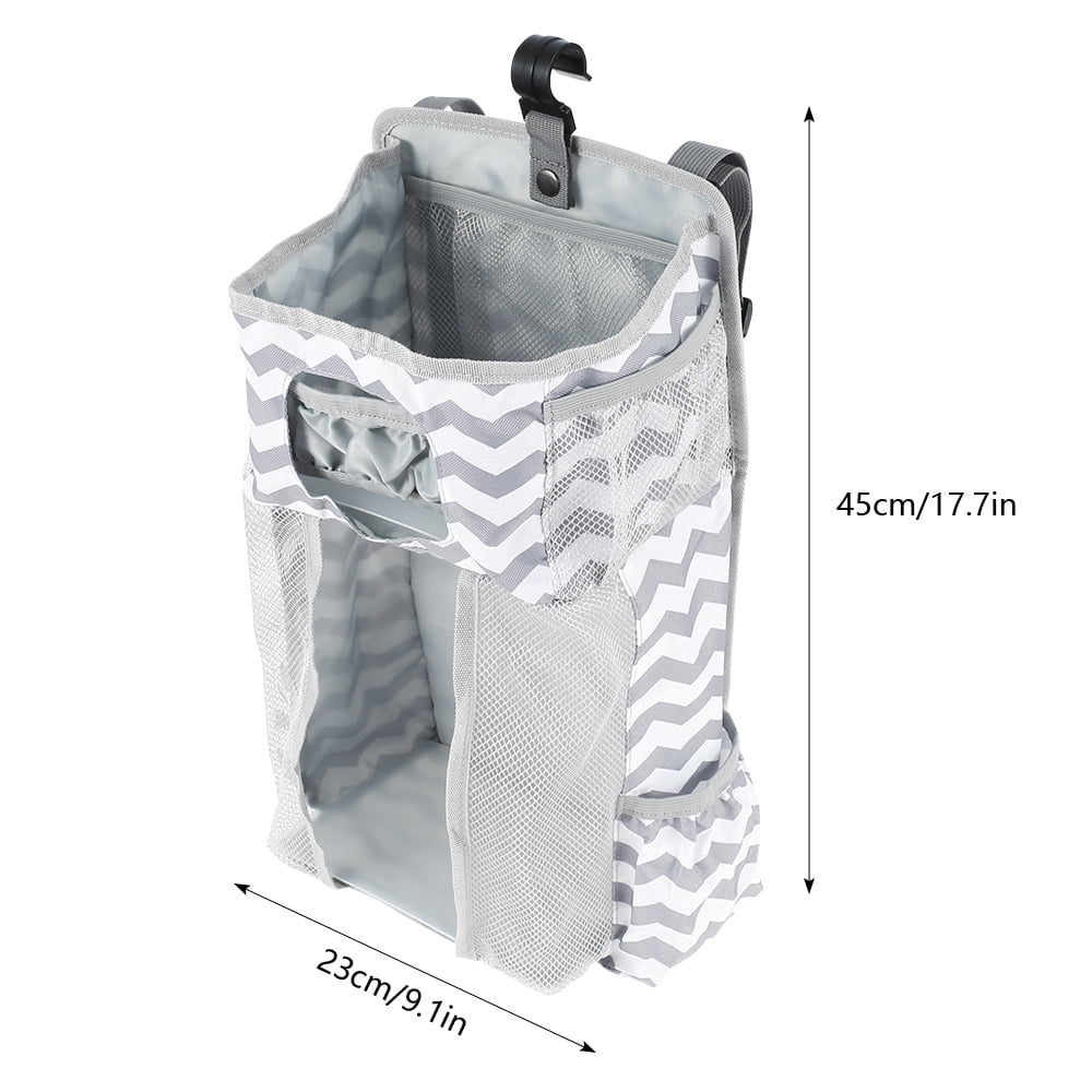 Rzvnmko Large Oxford Cloth Crib Hanging Diaper Caddies Organizer for Changing Table
