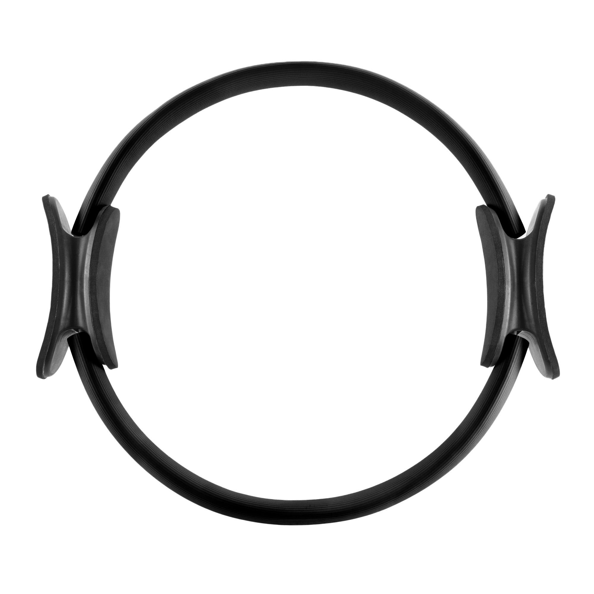 Pilates Toning Ring- Fitness Dual Grip Foam Resistance Circle Full Body Workout for Barre Sculpting and Strength Exercise By Wakeman Fitness (Black)