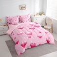 thumbnail image 3 of jejeloiu Cute Loves Pattern 7-Piece Twin Bedding Sets,Happy Valentine's Day Bedding Comforter Set For Girls Women Reversible, 3 of 8