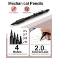 thumbnail image 6 of Nicpro 27Pcs Art Mechanical Pencil Set in Case, Metal Drafting Pencil 0.5, 0.7, 0.9 mm & 2mm with 13 Tube Lead Refills(4B 2B HB 2H 4H Colors) Weatherproof Barrel for Outdoor Writing Drawing Sketching, 6 of 7