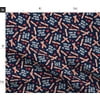 Spoonflower Fabric - Bacon Heart Funny Valentines Day Navy Cute Hearts Food Valentine Printed on Lightweight Cotton Twill Fabric by the Yard - Sewing Bottomweight Fashion Apparel Home
