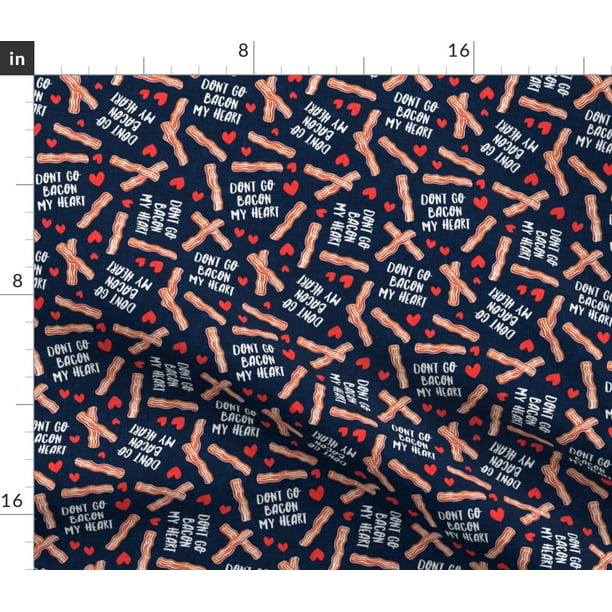Spoonflower Fabric - Bacon Heart Funny Valentines Day Navy Cute Hearts Food  Valentine Printed on Organic Cotton Knit Fabric Fat Quarter - Clothing  Apparel T-Shirts 