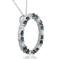 thumbnail image 2 of Pompeii 14K White Gold 2ct Diamond & Sapphire Circle Pendant (G/H,I1), 2 of 5