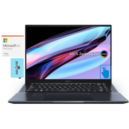 ASUS Zenbook Pro 16X UX7602 Gaming/Business Laptop (Intel i9-13900H 14-Core, 16.0in 60 Hz Touch 4K (3840x2400), GeForce RTX 4070, Win 11 Pro) with Microsoft 365 Personal , Dockztorm Hub