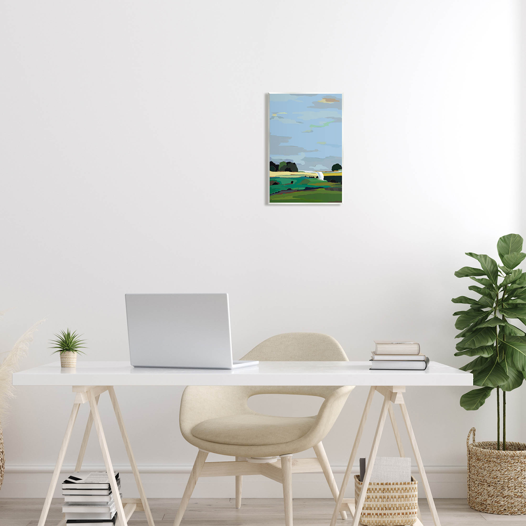 Stupell Industries Flowing Stream Rural Landscape Graphic Art Unframed Art Print Wall Art, Design by Nikita Jariwala