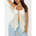 thumbnail image 2 of Women’s Boho Corset Tank Top – Sexy White Backless V-Neck Tie Strap Flowy Top for Summer Festival Going Out, 2 of 5